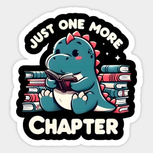 Cute dinosaur reading books Sticker